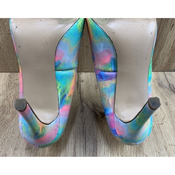 Michael Ry leigh Patent Leather Pointed Toe Stiletto Heels Size 9M Multicolored - Picture 14 of 16